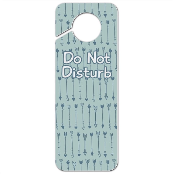 Artsy Arrows Hand Drawn Sketchy Pattern Plastic Door Knob Hanger Sign
