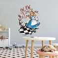 thumbnail image 2 of Cute Alice and Rabbits Fantasy World Mad Hatter Cat Alice in Wonderland Adventurous Creative Minimalist Cartoon Girls Boys Kid Room Design Nursery Fun Home Vinyl Decoration Size (26x28 inch) C80, 2 of 3