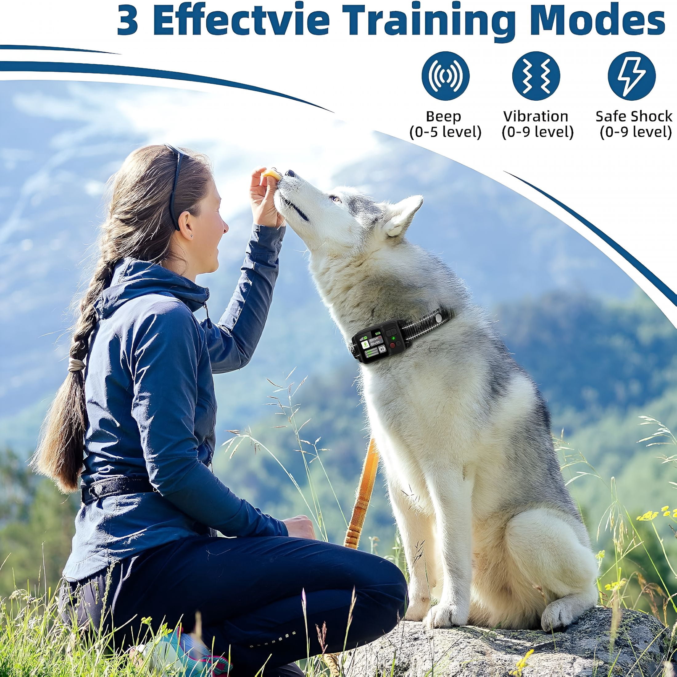 BESTSKY GPS Wireless Dog Electric Containment System with 3 Warning Levels, 49-6561ft Range, IP67 Waterproof, Rechargeable, Outdoor Use Only