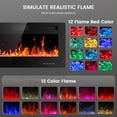 thumbnail image 3 of CRZOE 36 inch Recessed and Wall Mounted Electric Fireplace, Ultra Thin ad Low Noise, Fit for 2 x 4 and 2 x 6 Stud, Remote Control with Timer,Touch Screen,Adjustable Flame Color and Speed, 3 of 7