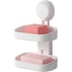 thumbnail image 1 of Double soap box suction cup soap holder, strong sponge holder for shower, bathroom, bath and kitchen sink, no drilling, removable, 1 of 4