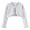 Grey, variant on Girls Lightweight Cropped Knit Cardigan Round Neck Ruffled Long Sleeve Cardigans Spring Summer Autumn Casual Sweater Jacket