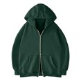 thumbnail image 4 of Akiihool Womens Light Weight Zip Up Hoodies Women's Midweight Fleece Full-Zip Hoodie with Drawstring Dark Green,XXXL, 4 of 6