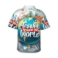 thumbnail image 3 of Kll Men'S Hawaiian Shirt Short Sleeve Button Down Beach Shirts-Travel Around The World, 3 of 8
