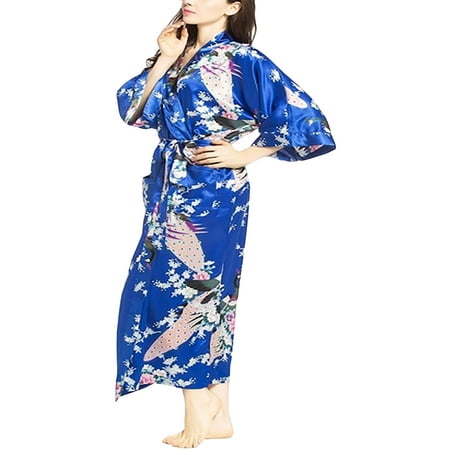 - Elegant Long Floral Silk Kimono Womens Robe, Sizes 2 to 20, Brides and Bridesmaid Robes, Lightweight Robe