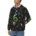 thumbnail image 3 of Honeii Music Notes Print Hoodies for Men, Pullover & Full Zip, Breathable Zip up Hoodie, Sweatshirt-Small, 3 of 5