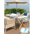 thumbnail image 5 of Outdoor Tablecloth with Umbrella Hole for Patio/Picnic/Party/Camping, Jellyfish Coastal Waterproof Table Cloth Rectangle Table Cover Washable, Summer Nautical Starfish Coral Ocean (52"x 70"), 5 of 8