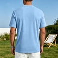 thumbnail image 4 of DORKASM Men's Short Sleeve Dry Fit Shirts Workout Gym Mesh Shirt Athletic Running Lightweight Performance Tshirt Sky Blue 3XL, 4 of 6
