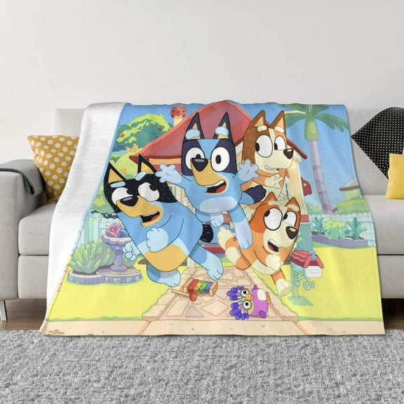 Saiise Bluey Throw Blanket 60"x50" ,Soft Lightweight Cozy All Season Blanket for Bed,Couch,Car