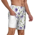 thumbnail image 3 of Balery Purple Chicory Mens Swim Trunks Swim Shorts for Men Quick Dry Inseam Beach Shorts with Compression Liner Pocket-3X-Large, 3 of 9