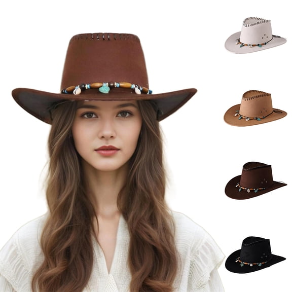 jiaxiM Mens Straw Cowboy Hat Classic Denim Western Jazz Hat Curved Brim Warm Wool British Style for Men Women Casual Wear and Outdoor Use