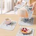thumbnail image 5 of Spring Floral Pot Holders for Kitchen Heatproof Potholder, 4 Pack Weeping Blue Botanical Summer Vintage Hot Pads Multipurpose Oven Pads Cloth Potholders Trivet for Cooking and Baking, 5 of 8