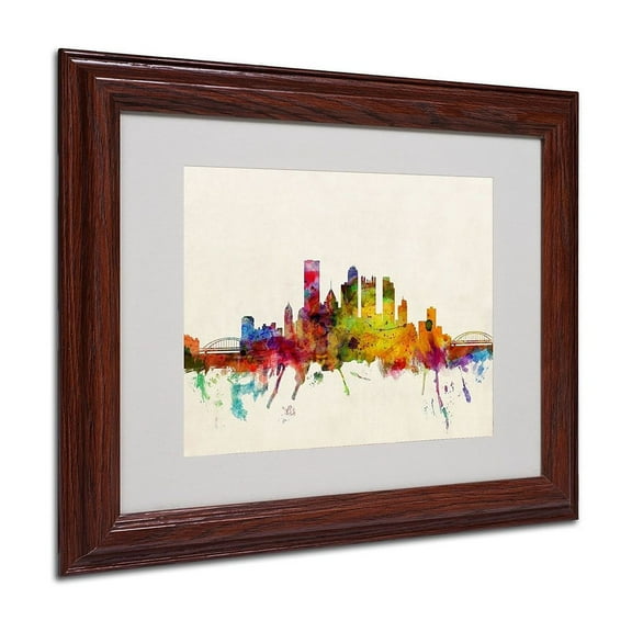 Trademark Fine Art "Pittsburgh, PA" by Michael Tompsett, Wood Frame