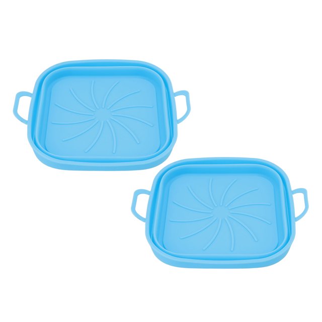 Frying Liner, Easy Cleaning Fryer Pot Silicone Healthy Flexible Heat Resistant 2 Pcs For Home Blue,Gray,Red