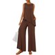thumbnail image 1 of Conjunto de dos piezas para mujer PRETTYGARDEN para descanso en color café claro XXL, 1 of 8