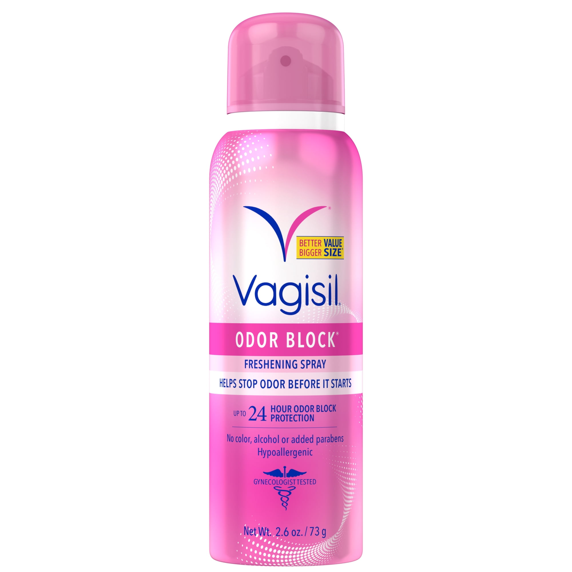 Vagisil Odor Block Freshening Spray for Feminine Hygiene, Gynecologist Tested, Hypoallergenic, 2.6 oz