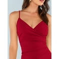 thumbnail image 3 of Vestido de mujer sexy con cuello en V asimétrico con pliegues laterales Fokelyi WRMH-218-17, 3 of 5