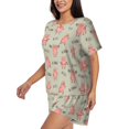 thumbnail image 2 of Susaid Pigs Exercising Print Women's Pajama Set, Button-Up Sleepwear with Elastic Waist Shorts, Perfect for Lounging, Yoga, Beach, and Casual Wear-X-Large, 2 of 7