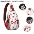thumbnail image 2 of Sling Backpack,White Christmas Santa Pattern Sling Bag with Water Bottle Holder,Waterproof Sling Bag for Men/Women with Headphone Jack for Hiking,Travel, 2 of 6