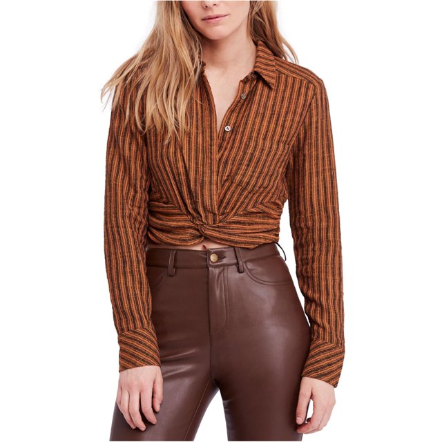 Blusa Free People Mujer Crop Top Marrón Grande