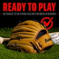 thumbnail image 6 of Franklin Sports Field Master Baseball + Softball Glove, 13 in, Black/Tan, Right Hand Throw, 6 of 7