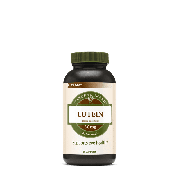 Gnc Natural Brand Lutein 20mg, 60 Capsules, Supports Eye Health