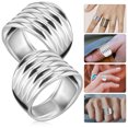 thumbnail image 4 of 2 anillos de metal para mujer, delicados anillos ajustables minimalistas., 4 of 7
