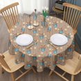 thumbnail image 3 of Brown Highland Cow Bucket Flower Pattern Round Tablecloth 60"x60",Wrinkle Wipeable Table Cloth for Kitchen Dining Room Picnic Patio Party, 3 of 6