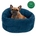 thumbnail image 4 of FurHaven Pet Products Warming Hi-Lo Cuddler Snuggle Terry Pet Bed - Lake Blue, Medium - 23", 4 of 13