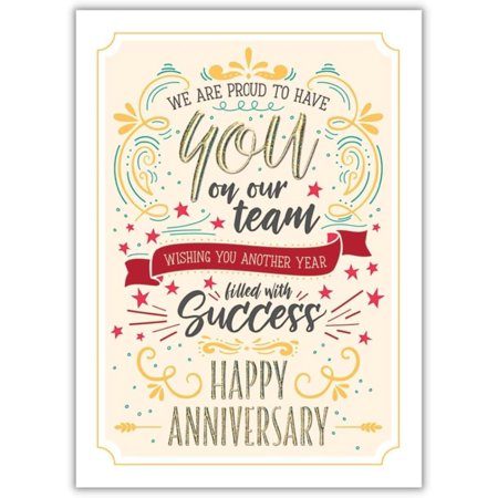 25 Employee Anniversary Cards - Modern Typographic Design - 26 White Envelopes - FSC Mix