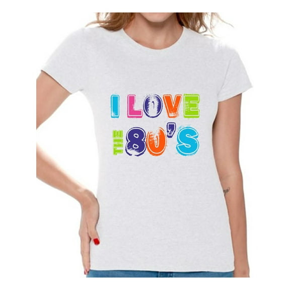 Awkward Styles I Love 80s Purple Neon Green Shirt Womans 80s Accessories 80s Rock T Shirt 80s T Shirt Retro Vintage Rock Concert T-Shirt 80s Costume 80s Clothes for Women