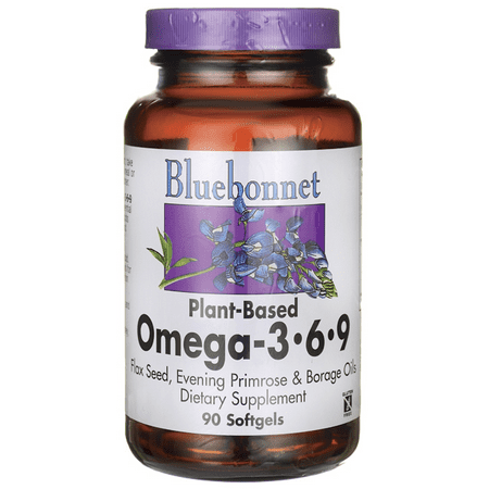 Plant Based Omega 3 - Bluebonnet Plant Based Omega 3-6-9, 1000mg, 90ct