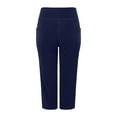 thumbnail image 7 of vigerkar Gym Capri Pants for Women High Waist with Pockets Tummy Control Loose Straight Leg Capri Workout Yoga Pants Navy, XXL, 7 of 7