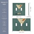 thumbnail image 2 of Yayeee Toggle Light Switch Wall Plate 2-Gang 4.56"x4.48" Decorative Outlet Cover, Beige Martini, 2 of 7