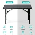 thumbnail image 5 of ZENY 4FT Folding Picnic Table Portable Indoor Plastic Dining Party Table, Black, 5 of 8