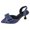 Dark Blue, variant on Women's Leather Bow Closed Toe Stiletto Heel Sandals Pointed Rhinestones Cap Toe Slingback Ankle Strap Slip On Shallow Mouth Dress Sandals for Wedding Party