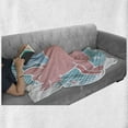 thumbnail image 5 of Blue and Pink Soft Flannel Fleece Throw Blanket, Happy Flying Pig with Wings on Retro Style Dotted Oval, Cozy Plush for Indoor and Outdoor Use, 70" x 90", Pale Sky Blue Pale Pink, by Ambesonne, 5 of 5