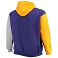 thumbnail image 4 of Men's Fanatics Purple/Gold Los Angeles Lakers Big & Tall Double Contrast Pullover Hoodie, 4 of 4