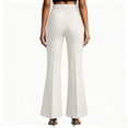 thumbnail image 5 of Resicozy High Waisted Straight Leg Suit Pants for Women Business Casual Office Dress Flare Trousers with Pockets White M, 5 of 8