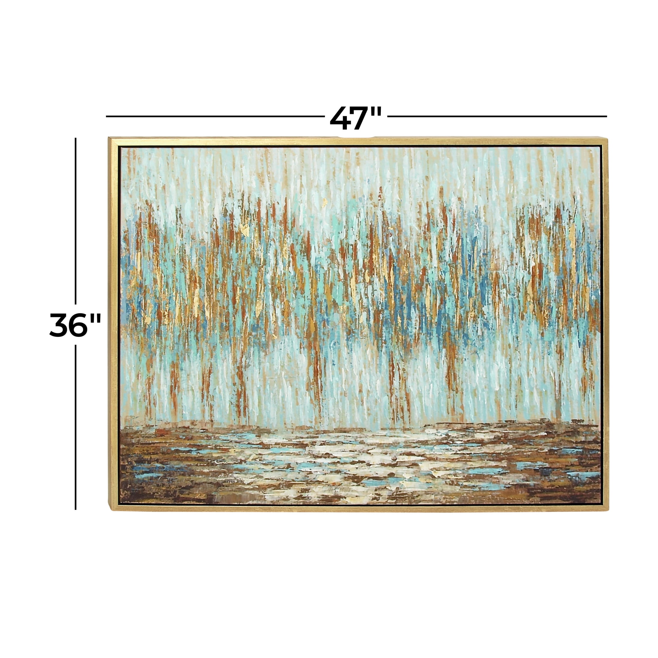 47" x 36" Abstract Tree Framed Wall Art with Gold and Copper Accents, by DecMode