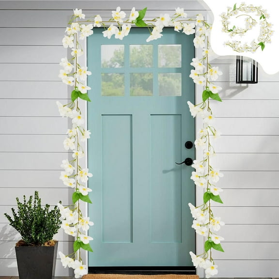 Nkmbld Halloween Garland for Front Door Simulation of Spring Flowers Wall Hanging Living Room Wall Fake Flowers Decorative Indoor Hanging Orchid Vines