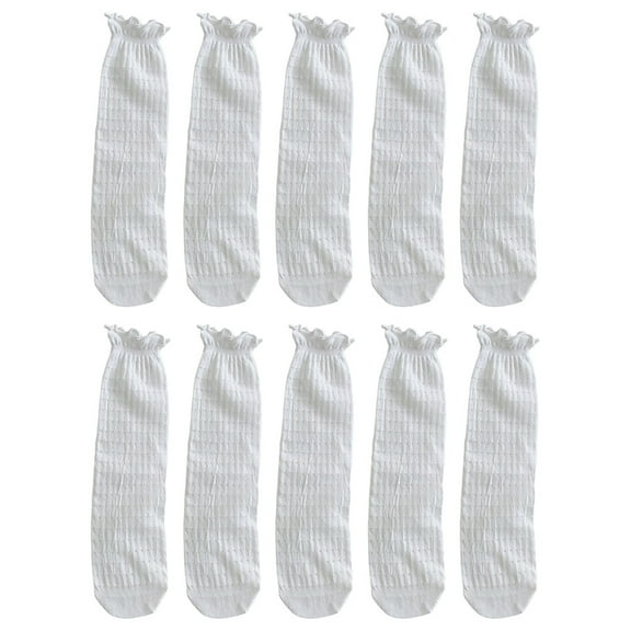 Eease 5 Pairs Cotton Frilly Socks Ruffle Socks Lettuce Trim Stockings for Ladies