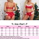 thumbnail image 2 of Conjunto de lencería Sujetador + tangas de 2 piezas Traje Pornos Trajes con cuello en V Tmvgtek para mujer Rojo T M, 2 of 6