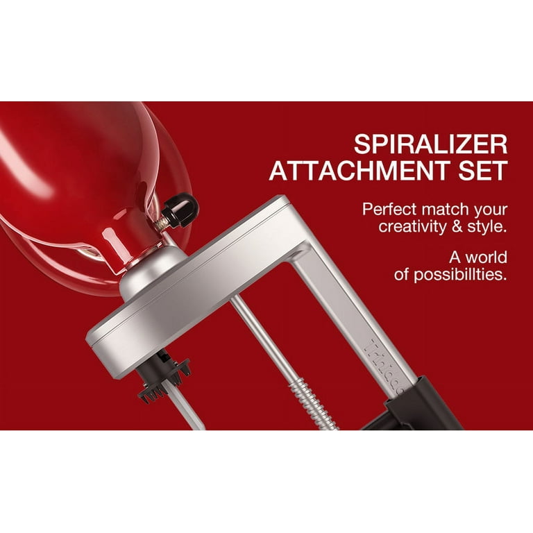 Spiralizer Attachment 6 Blades Compatible with KitchenAid Not KitchenAid Brand ksm1apc1