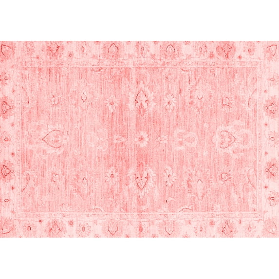 Ahgly Company Machine Washable Indoor Rectangle Abstract Red Modern Area Rugs, 7' x 9'
