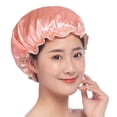 thumbnail image 6 of 4 Pieces Waterproof Shower Cap,Shower Caps for Women, Elastic Reusable Bathing Hair Cap Environmental Protection Hair Bath Caps, Double Waterproof Layers Bathing Shower Hat, 6 of 6