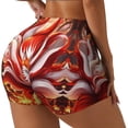 thumbnail image 3 of Athletic Shorts for Women, Red Sun Flame Fox Seam Womens Shorts High Waisted Sport Running Workout Gym, 3 of 8