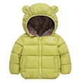 thumbnail image 3 of GYRATEDREAM Baby Boys Girls Bear Ears Shape Fleece Warm Hoodies Coat Toddler Zip-up Light Jacket Sweatshirt Outwear for 5-6Y Green, 3 of 7