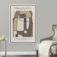 thumbnail image 2 of PixonSign Framed Canvas Print Wall Art Pablo Picasso Brown Geometric Line Art Abstract Shapes Illustrations Modern Art Decorative Minimal Relax/Calm for Living Room, Bedroom, Office - 16"x24" WHITE, 2 of 5