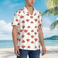 thumbnail image 3 of Zufioo Hand Drawn Watermelon Hawaiian Shirt for Men,Beach Shirts Tropical Vacation Shirts,Sleeve Casual Button Down Shirt with Pocket for Travel,Beach,Party,daily,X-Large, 3 of 7